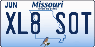 MO license plate XL8S0T