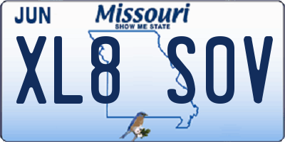 MO license plate XL8S0V
