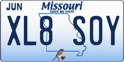 MO license plate XL8S0Y