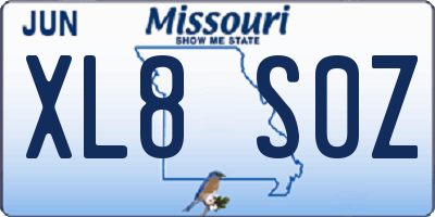 MO license plate XL8S0Z