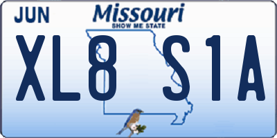 MO license plate XL8S1A