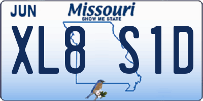 MO license plate XL8S1D
