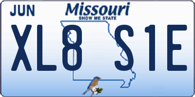 MO license plate XL8S1E
