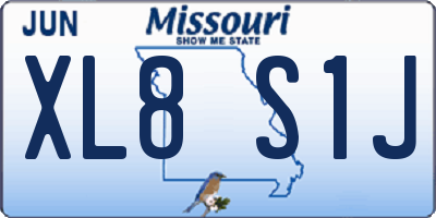 MO license plate XL8S1J