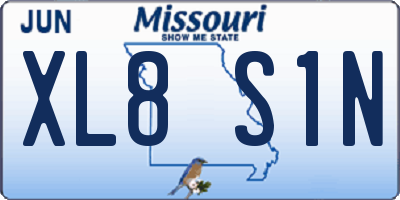 MO license plate XL8S1N