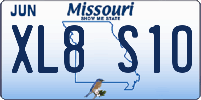 MO license plate XL8S1O