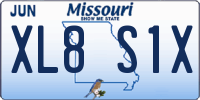 MO license plate XL8S1X