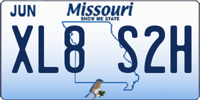 MO license plate XL8S2H