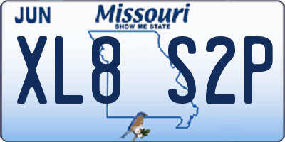 MO license plate XL8S2P