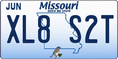MO license plate XL8S2T