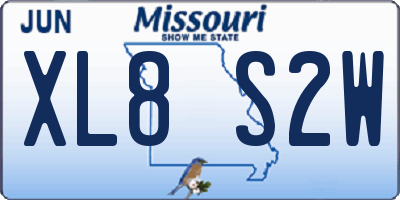 MO license plate XL8S2W