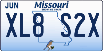 MO license plate XL8S2X