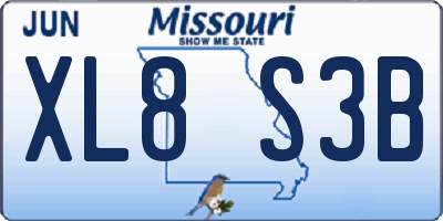 MO license plate XL8S3B