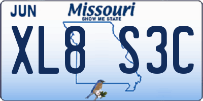 MO license plate XL8S3C