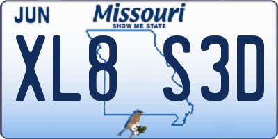 MO license plate XL8S3D