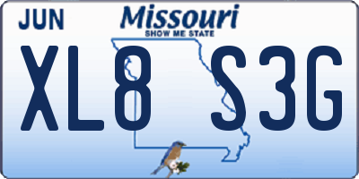 MO license plate XL8S3G