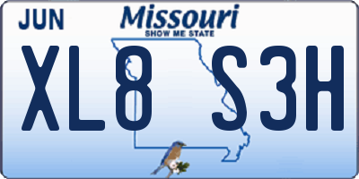 MO license plate XL8S3H