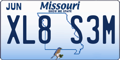 MO license plate XL8S3M