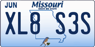 MO license plate XL8S3S
