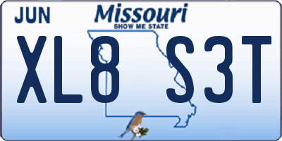 MO license plate XL8S3T