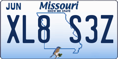 MO license plate XL8S3Z
