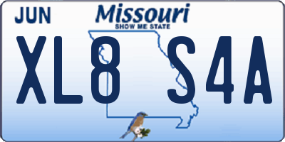 MO license plate XL8S4A