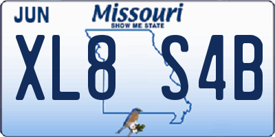 MO license plate XL8S4B