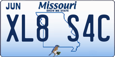 MO license plate XL8S4C