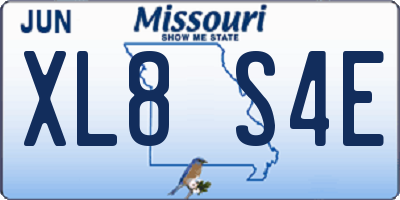 MO license plate XL8S4E