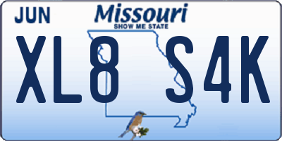 MO license plate XL8S4K