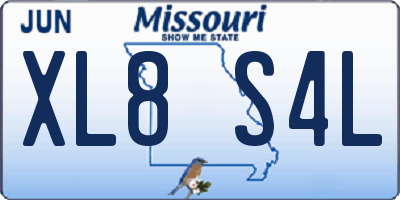 MO license plate XL8S4L