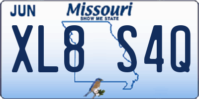 MO license plate XL8S4Q
