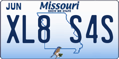 MO license plate XL8S4S
