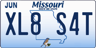 MO license plate XL8S4T