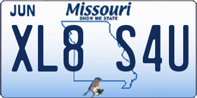 MO license plate XL8S4U