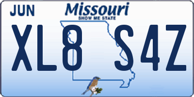MO license plate XL8S4Z