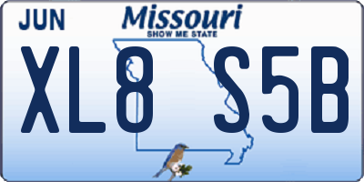 MO license plate XL8S5B