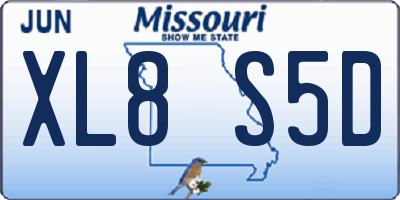 MO license plate XL8S5D