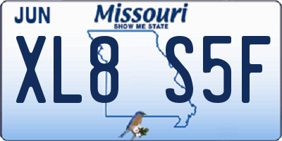 MO license plate XL8S5F
