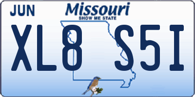 MO license plate XL8S5I