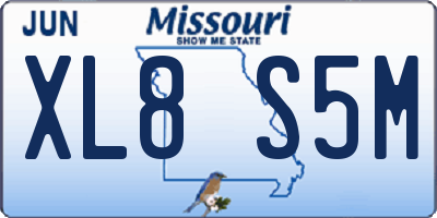 MO license plate XL8S5M