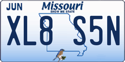MO license plate XL8S5N