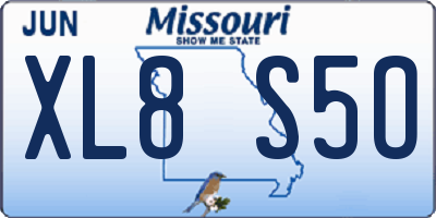 MO license plate XL8S5O