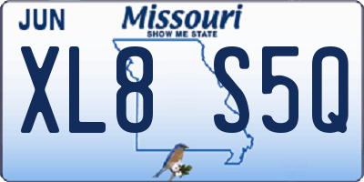 MO license plate XL8S5Q
