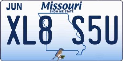MO license plate XL8S5U