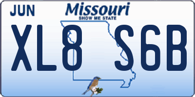 MO license plate XL8S6B
