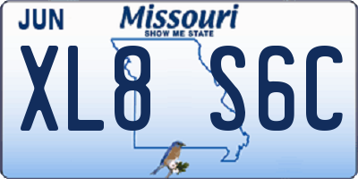 MO license plate XL8S6C