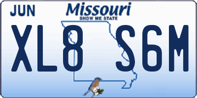 MO license plate XL8S6M