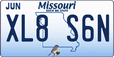 MO license plate XL8S6N