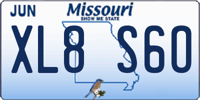 MO license plate XL8S6O